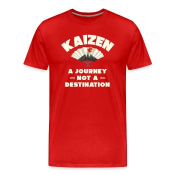 Kaizen A Journey Not A Destination - Men's Premium Organic T-Shirt - red - Front - Damien (186cm)