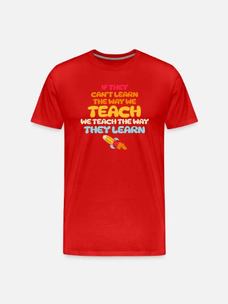 Autism Awareness SPED Teacher Learn - Men's Premium Organic T-Shirt - red