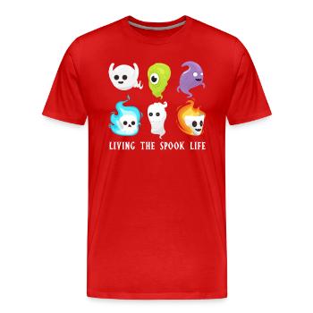 Living The Spook Life Ghost Bait - Men's Premium Organic T-Shirt - red - Front - Damien (186cm)