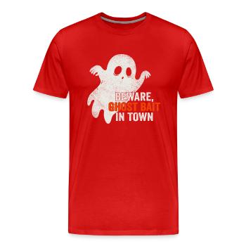 Vorsicht vor Geisterködern in der Stadt gruselig - Männer Premium Bio T-Shirt - Rot - Vorne - Damien (186cm)