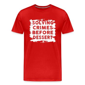 Murder Mystery Dinner Fun Night - Men's Premium Organic T-Shirt - red - Front - Damien (186cm)