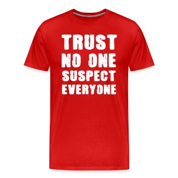 Murder Mystery Dinner Fun Night - Men's Premium Organic T-Shirt - red - Front - Damien (186cm)
