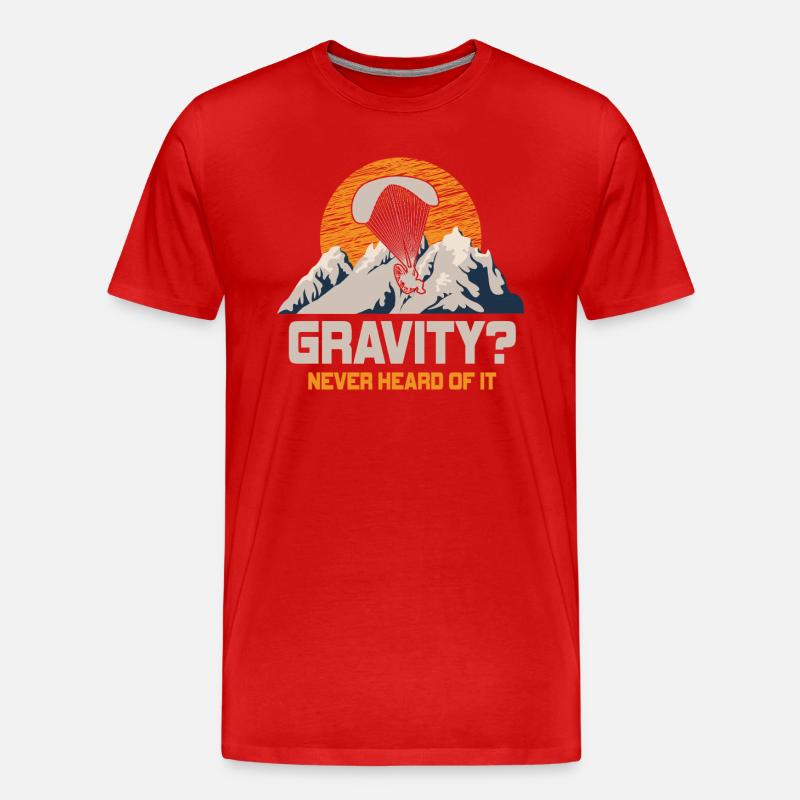 Lustiges Paramotor Gravitations-Meme - Männer Premium Bio T-Shirt - Rot