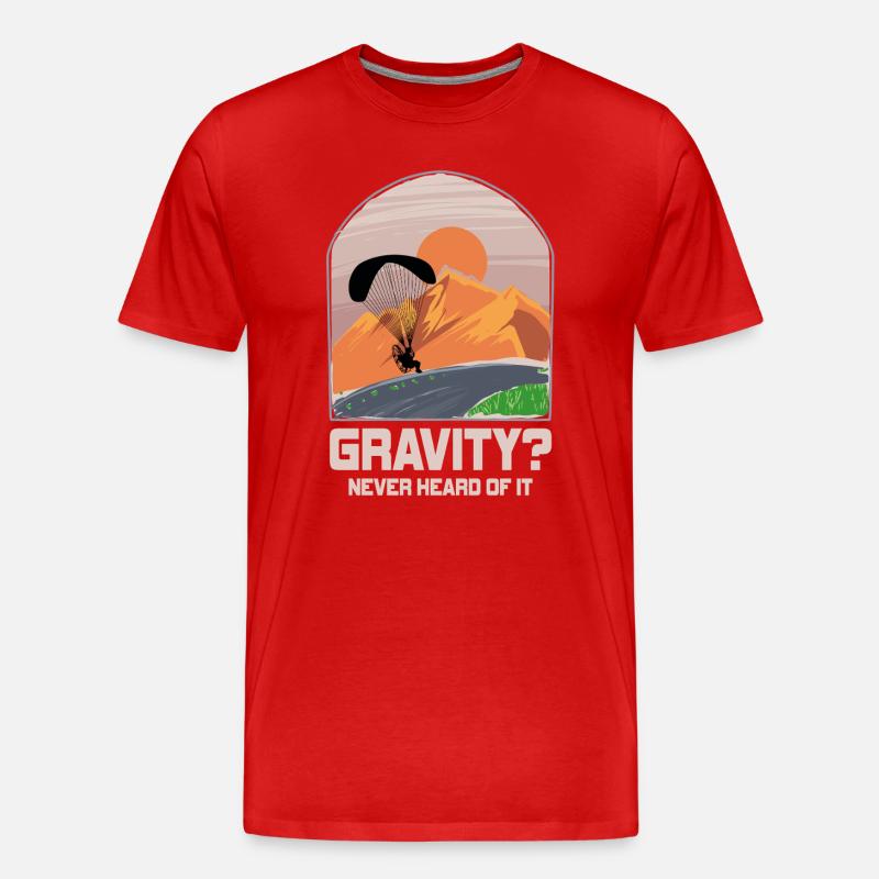 Hilarious Paramotor Gravity Meme - Men's Premium Organic T-Shirt - red