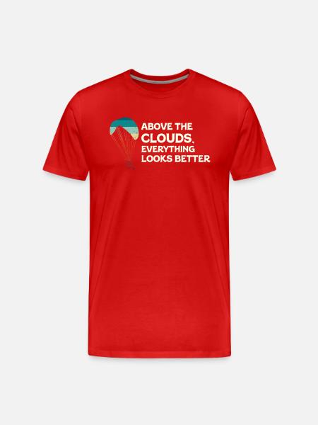 Über den Wolken Paramotor-Enthusiast - Männer Premium Bio T-Shirt - Rot