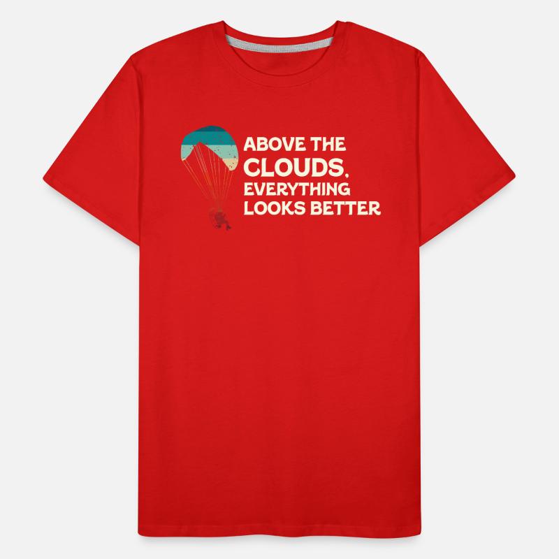 Au-dessus des nuages Passionné de paramoteur T-shirt bio Premium Homme