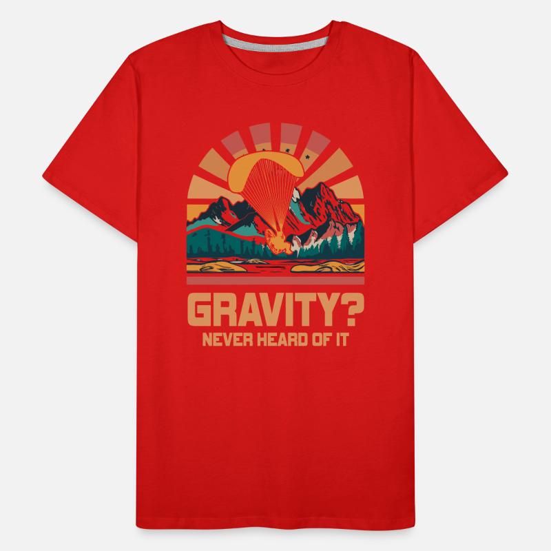 Mème hilarant de gravité de paramoteur T-shirt bio Premium Homme