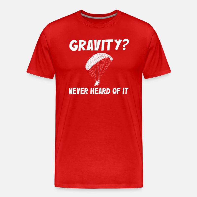 Lustiges Paramotor Gravitations-Meme - Männer Premium Bio T-Shirt - Rot