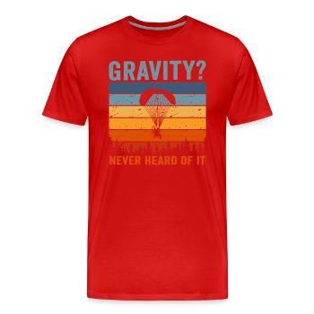 Mème hilarant de gravité de paramoteur - T-shirt bio Premium Homme - rouge - Devant - Damien (186cm)