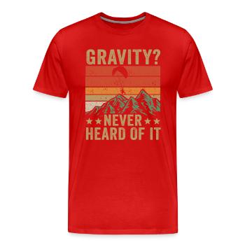 Hilarious Paramotor Gravity Meme - Men's Premium Organic T-Shirt - red - Front - Damien (186cm)