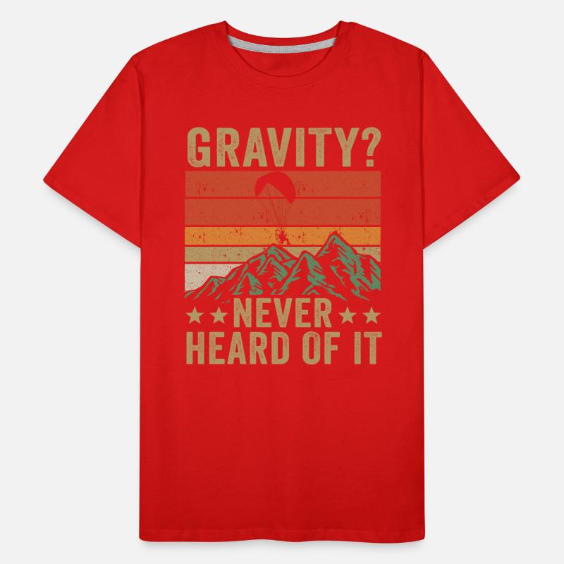 Mème hilarant de gravité de paramoteur T-shirt bio Premium Homme