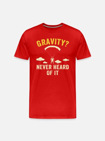 Hilarious Paramotor Gravity Meme - Men's Premium Organic T-Shirt - red