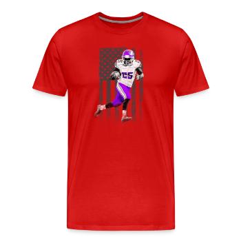 Lineman Parce que les quarterbacks ont besoin de héros - T-shirt bio Premium Homme - rouge - Devant - Damien (186cm)