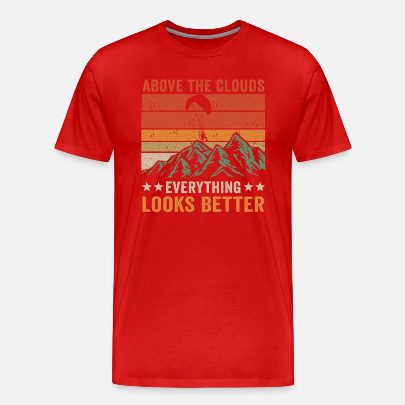 Über den Wolken Paramotor-Enthusiast - Männer Premium Bio T-Shirt - Rot
