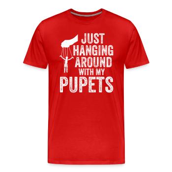 Puppetry Puppeteer Puppet Puppets - Men's Premium Organic T-Shirt - red - Front - Damien (186cm)