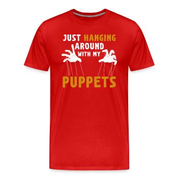 Puppetry Puppeteer Puppet Puppets - Men's Premium Organic T-Shirt - red - Front - Damien (186cm)