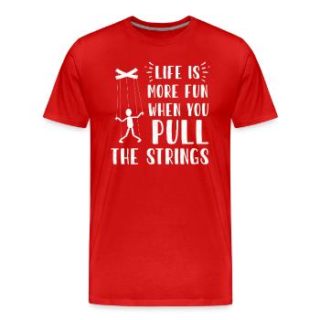 Puppetry Puppeteer Puppet Puppets - Men's Premium Organic T-Shirt - red - Front - Damien (186cm)