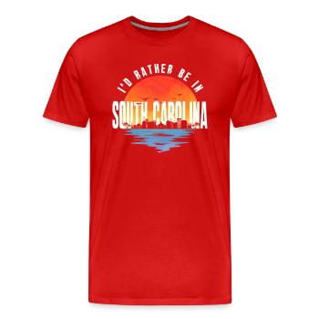 I'd Rather Be In South Carolina - Men's Premium Organic T-Shirt - red - Front - Damien (186cm)