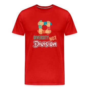 Célébrer la diversité, pas la division, l’unité - T-shirt bio Premium Homme - rouge - Devant - Damien (186cm)