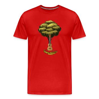 Yggdrasil Nature Musicien Arbre De Vie - T-shirt bio Premium Homme - rouge - Devant - Damien (186cm)