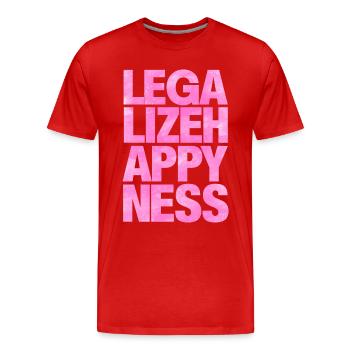 Legalize Happiness T-Shirt - Men's Premium Organic T-Shirt - red - Front - Damien (186cm)