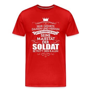 SOLDAT - Männer Premium Bio T-Shirt - Rot - Vorne - Damien (186cm)