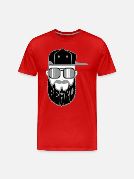 logo beard hiphop - T-shirt bio Premium Homme - rouge