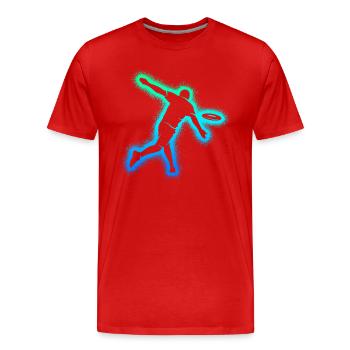 Disc Golf Kinder Männer Jungen Discgolfer - Männer Premium Bio T-Shirt - Rot - Vorne - Damien (186cm)