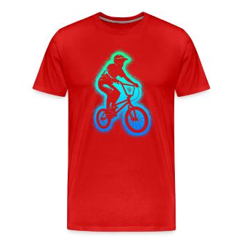 BMX Bike Stunts Homme Garçons Vélo BMX Enfants - T-shirt bio Premium Homme - rouge - Devant - Damien (186cm)