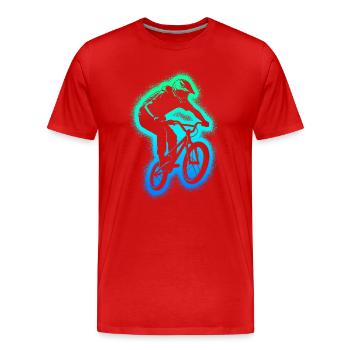 BMX Bike Stunt Vélo Homme BMX Garçons - T-shirt bio Premium Homme - rouge - Devant - Damien (186cm)
