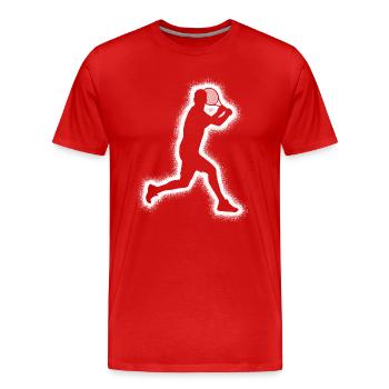 Tennisspieler Jungen Tennis Spieler Herren - Männer Premium Bio T-Shirt - Rot - Vorne - Damien (186cm)