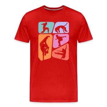 Breakdance Breakdancer Kids Girls Breakdancing - Men's Premium Organic T-Shirt - red - Front - Damien (186cm)