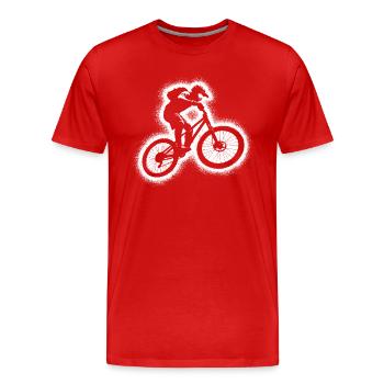 MTB Mountain Bike Biker Kids Men's Mountain Bike - Men's Premium Organic T-Shirt - red - Front - Damien (186cm)