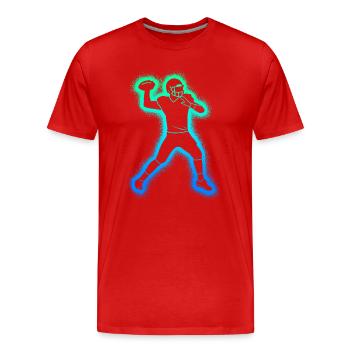 Joueurs de football américain Football masculin Enfants - T-shirt bio Premium Homme - rouge - Devant - Damien (186cm)