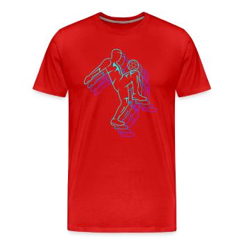 Football Joueurs de football Joueurs de football rétro Garçons - T-shirt bio Premium Homme - rouge - Devant - Damien (186cm)