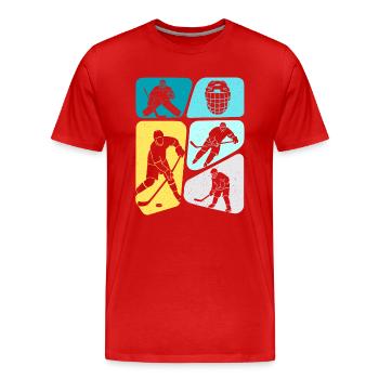 Joueurs de hockey sur glace Enfants Garçons Joueurs de hockey sur glace - T-shirt bio Premium Homme - rouge - Devant - Damien (186cm)