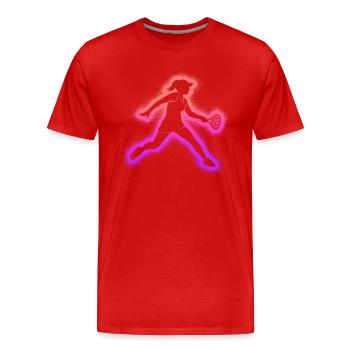 Joueur de tennis Femmes Enfants Tennis Filles - T-shirt bio Premium Homme - rouge - Devant - Damien (186cm)