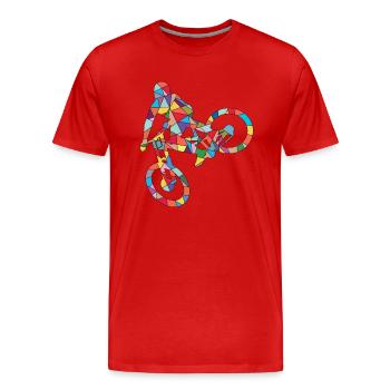 MTB Mountain Bike Kids Men's Mountain Bike - Men's Premium Organic T-Shirt - red - Front - Damien (186cm)
