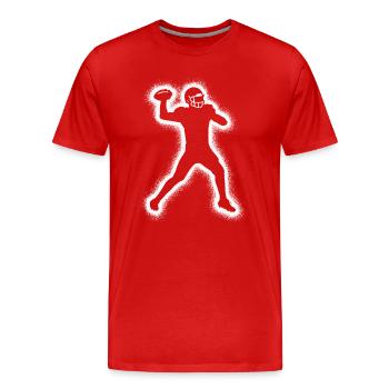 Joueurs de football américain Enfants Football Hommes - T-shirt bio Premium Homme - rouge - Devant - Damien (186cm)