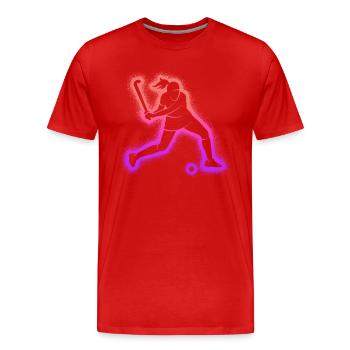 Hockey sur gazon Hockey Enfants Filles Joueurs de hockey - T-shirt bio Premium Homme - rouge - Devant - Damien (186cm)