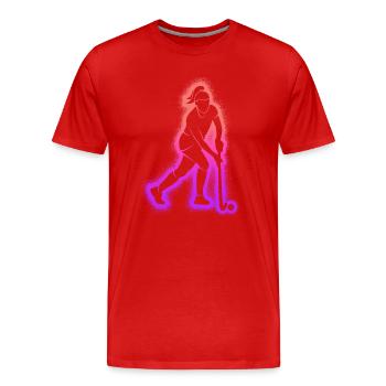 Hockey sur gazon Hockey Enfants Joueuses de hockey - T-shirt bio Premium Homme - rouge - Devant - Damien (186cm)