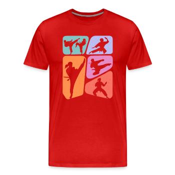 Karaté Fille Artiste Martial Enfants Taekwondo Fille - T-shirt bio Premium Homme - rouge - Devant - Damien (186cm)
