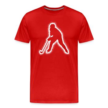 Eishockey Eishockeyspieler Jungen Herren Hockey - Männer Premium Bio T-Shirt - Rot - Vorne - Damien (186cm)