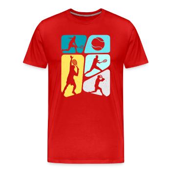 Joueurs de tennis Enfants Joueurs de tennis Garçons - T-shirt bio Premium Homme - rouge - Devant - Damien (186cm)