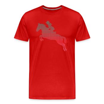 Pferd reiten verpixelt Reiter Mädchen Pferde - Männer Premium Bio T-Shirt - Rot - Vorne - Damien (186cm)