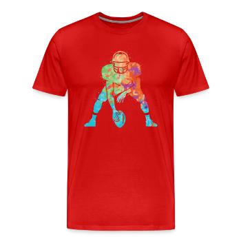 Football américain Sports Garçons Football Enfants - T-shirt bio Premium Homme - rouge - Devant - Damien (186cm)