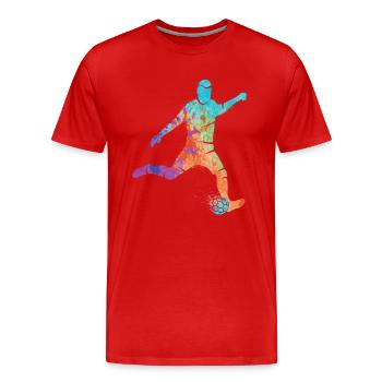 Fußball spielen Kinder Fußballer Herren Fussball - Männer Premium Bio T-Shirt - Rot - Vorne - Damien (186cm)