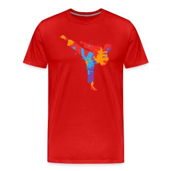 Taekwondo Bunt Kampfsport Herren Jungen Karate - Männer Premium Bio T-Shirt - Rot - Vorne - Damien (186cm)