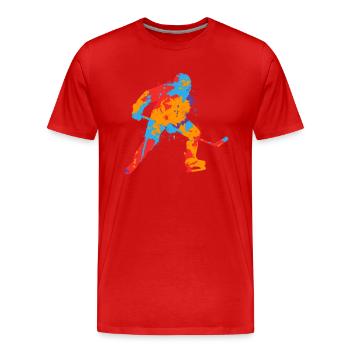 Joueurs de hockey sur glace Enfants colorés Joueurs de hockey sur glace - T-shirt bio Premium Homme - rouge - Devant - Damien (186cm)