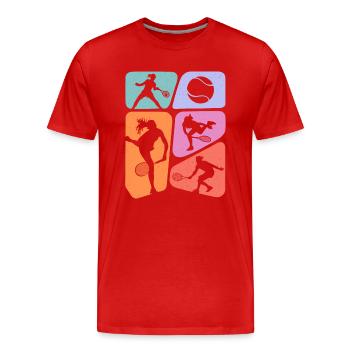Joueurs de tennis Enfants Joueurs de tennis Filles - T-shirt bio Premium Homme - rouge - Devant - Damien (186cm)